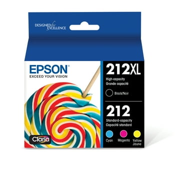 EPSON T212 Claria Genuine Ink High Capacity Black & Standard Color Cartridge Combo Pack