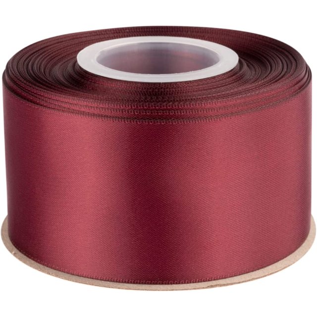GFDYREE 2" Inch Double Faced Satin Ribbon Burgundy Solid Polyester Craft Ribbon - 25 Yards Perfect for Gift Wrapping, Crafts, Wreath, Wedding Party Ceremony Decoration, Floral Arrangement, S