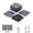 Gray, variant on 44Pack Plastic Interlocking Deck Tiles,(12pcs Edge strips+4pcs Corners)Outdoor Patio Flooring, 12"x12" Interlocking Decking Tile Outdoor All Weather Use, Waterproof Patio Pavers for Pool Balcony