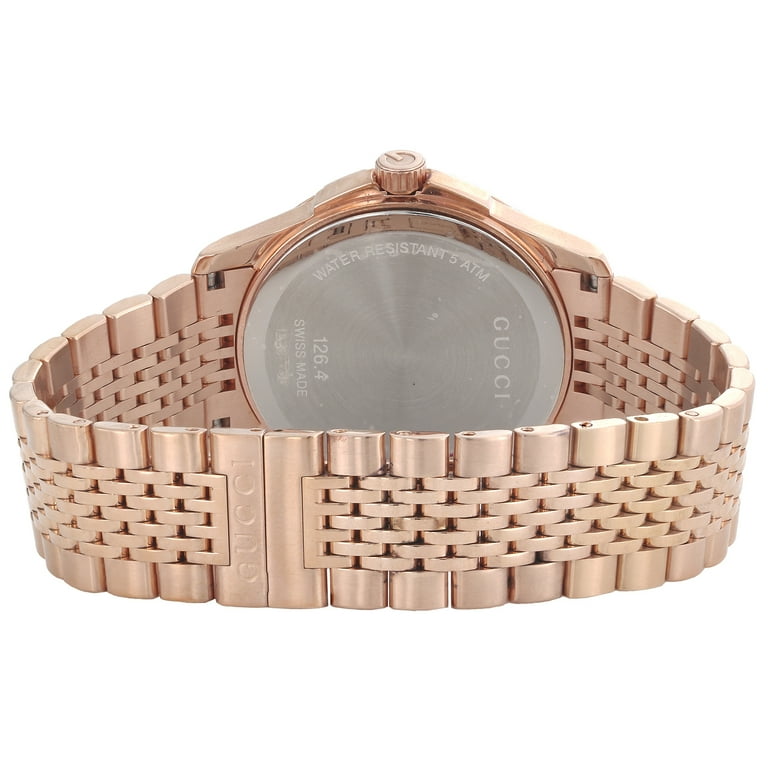 Gucci Ya126401 Diamond Watch White Dial 38mm Stainless Steel Rose