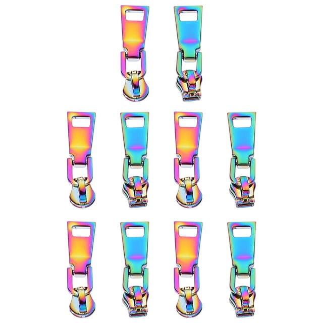 Miangastore Zipper Tab Replacement 10Pcs Metal Assorted Color 1.4In