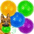 thumbnail image 1 of Pelotas para perros LECHONG, tamaño grande, 11,4 cm, goma con púas, paquete de 4 unidades, 1 of 7