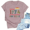 thumbnail image 2 of ICHUANYI Womens Funny Letter Print Tees Retro Short Sleevel T Shirts Party Tops Cloth New Trending, 2 of 4