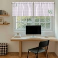 thumbnail image 5 of Eucalyptus Leaves Tier Curtains 36 Inch Length, Pink Plaid Summer Botanical Cafe Short Curtains for Bathroom Over Sink, Small Kitchen Curtain Light Filtering Tiered Drapes 2 Panels 27.5"Wx36"L, 5 of 8