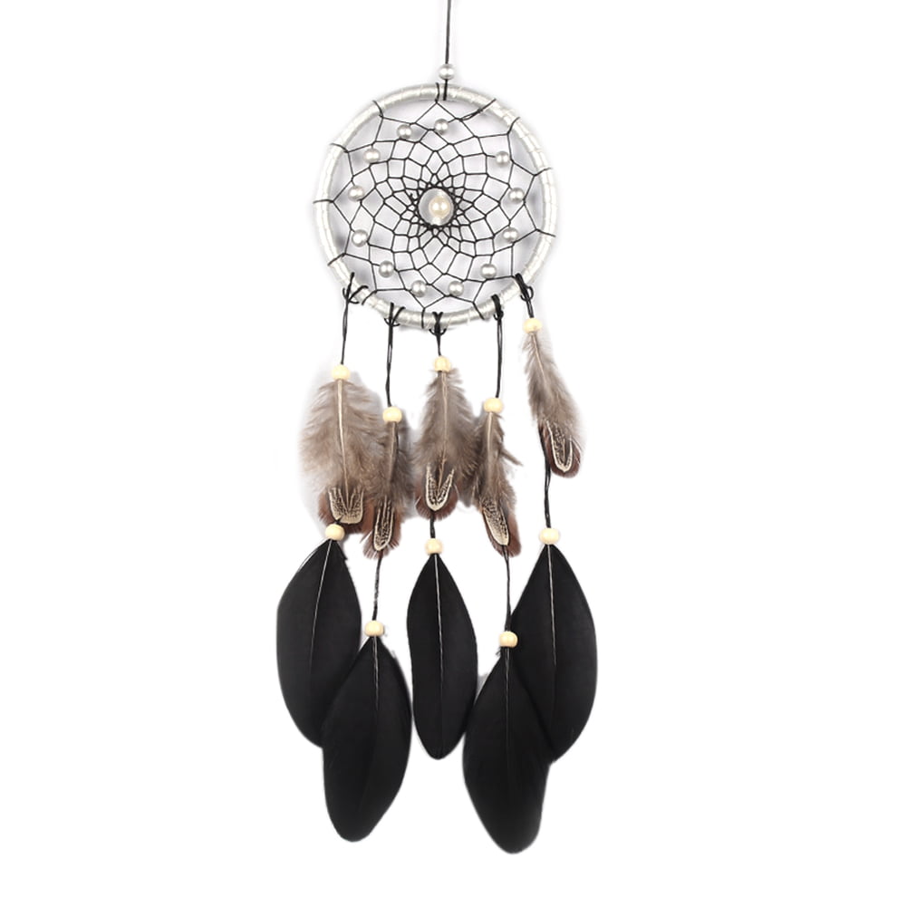 45 Cm Handmade Dreamcatcher Black Feather Lace Dream Catcher Bead Hanging Decoration Ornament Gift For Car/Home Decor Practical design and Durable