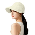 thumbnail image 3 of LXJHUAN Women's Sun Hat Foldable Wide Brim Sun Hats for Women UV Protection Trucker Hat Breathable Foldable Packable Visor Cap for Outing Activities Beige, 3 of 4