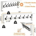 thumbnail image 2 of Coat Rack Wall Mount, 35 Inch Large Coat Hooks Wall Mounted with 7 Dual Metal Hooks and 2 Side Hooks, Wall Hooks with Shelf in Entryway, Kitchen, Living Room, Bathroom, Bedroom (White), 2 of 7