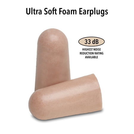 Mack's Ultra Soft Foam Earplugs, 50 Pair - 33dB Highest NRR, Comfortable Ear Plugs for Sleeping, Snoring, Travel, Concerts, Studying, Loud Noise, Work