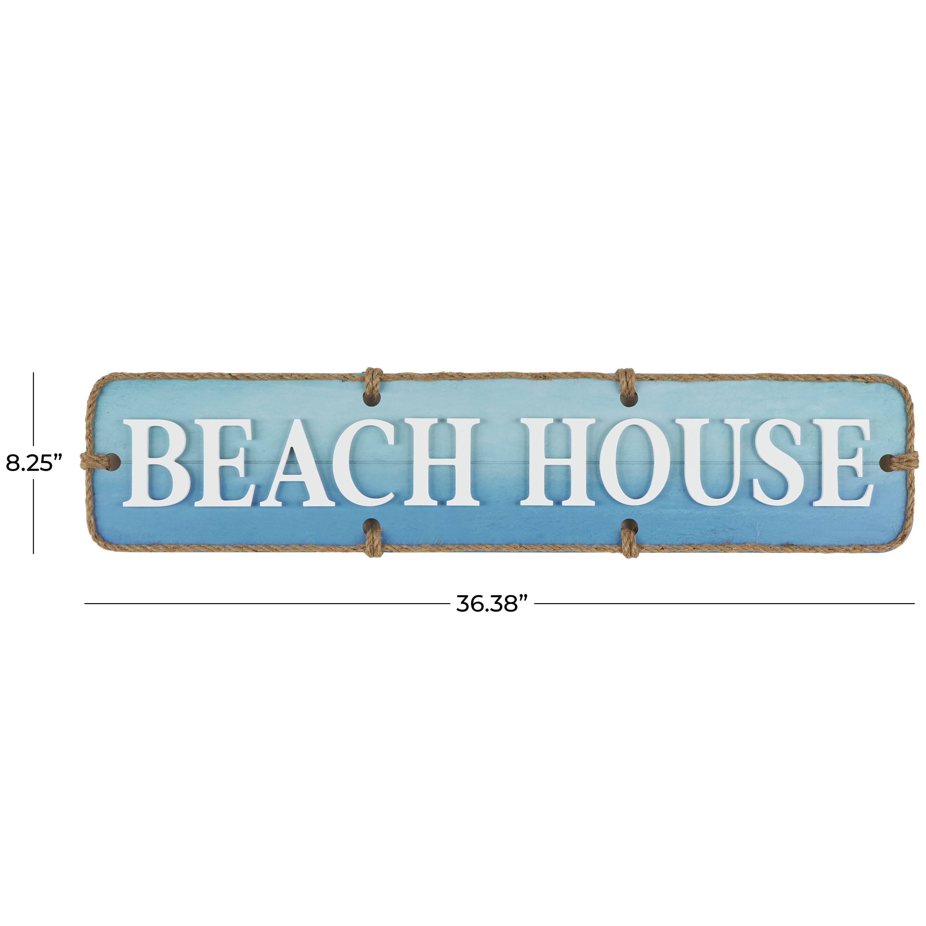 DecMode Blue Wood Sign Wall Decor