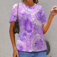 thumbnail image 6 of Colorful Swirls Tie-dye Women's Short Sleeve Tops Casual Blouses T Shirt, 6 of 6