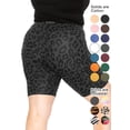 thumbnail image 3 of Stretch Is Comfort Women's Polyester Plus Size Biker Shorts Black Cheetah X-Large, 3 of 6