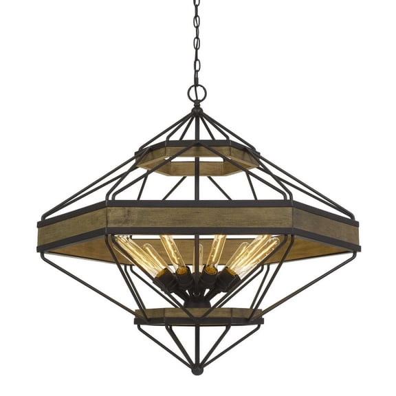 FX-3702-9-Cal Lighting-Alicante - 9 Light Chandelier In Industrial Style-33.5 Inches Tall and 35.5 Inches Wide