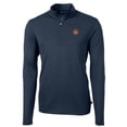 thumbnail image 2 of Men's Cutter & Buck  Navy Syracuse Orange Vault DryTec Virtue Eco Pique Recycled Quarter-Zip Top, 2 of 3