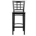thumbnail image 5 of Home Square Metal Window Back Bar Stool in Black and Walnut - Set of 2, 5 of 5