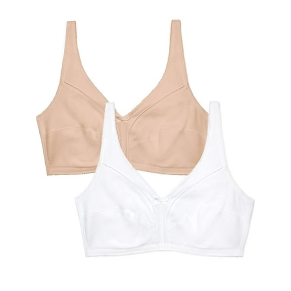 Fruit of the Loom Womens Seamed Wirefree Full Coverage Bra White/Sand Size 36D