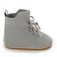 thumbnail image 6 of Meresysid Toddler Kids Infant Newborn Baby Spring New Baby Knitted High Top Lace-up Outside To Wear Non-slip Breathable Sweatproof Shoes Gray, 6 of 6