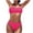 Hot Pink, variant on Ladies Fashion Swimsuit, Summer Bathing Suits for Women, Women's Casual Print High Waisted V Neck Drawstring Ruffle Adjustable Slim Push Up Modest Swimwear 2 Piece Bathing Yellow, S