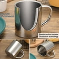 thumbnail image 6 of Camping Coffee Mugs Unbreakable Double Walled Stainless Steel Mug with Handle, Set of 2 - S, 6 of 7
