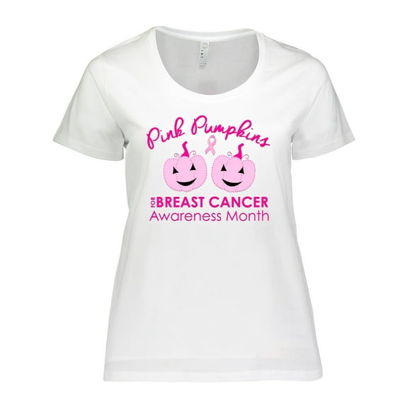 Inktastic Pink Pumpkins for Breast Cancer Awareness Women's Plus Size T-Shirt