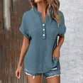 thumbnail image 6 of Clearance! LIZUOJUNF Women's Short Sleeve 2025 Casual Summer Women Shirts Short Sleeve Top for Daily Clothing Perfect Couples with Jeans and Casual Trousers, 6 of 9