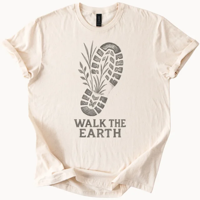 T-shirt Nature Walk The Earth Randonnée Amoureux des Plantes Extérieur Graphique Unisexe P-5TG