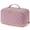 Pink, variant on Leopard Print Travel Makeup Bag Cosmetic Bag Toiletry Bag for Women, Wide Open Organizer Pouch with Divider Handle Portable Quilted Open Flat, Brown