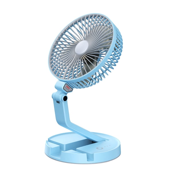 Yuarrent Ventilador de 8.5W DC 2A / 5V Viento fuerte Recargable Ventilador ajustable Tercer engranaje Velocidad del viento Enfriador de aire Accesorios para electrodomésticos 2600mA Azul
