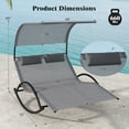 thumbnail image 2 of Costway Chaise Longue Extérieure à Double Bascule pour 2 Personnes avec Auvent et 2 Appuie-Têtes Amovibles, 2 of 10