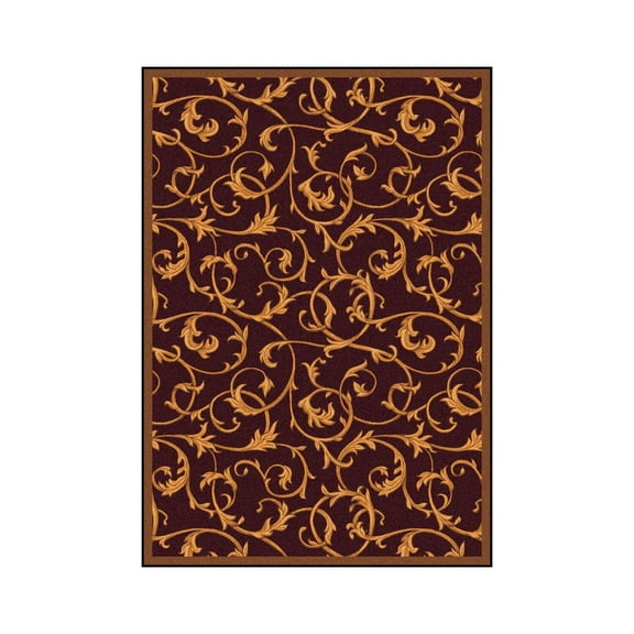 Acanthus 5'4" x 7'8" Area Rug In Color Burgundy
