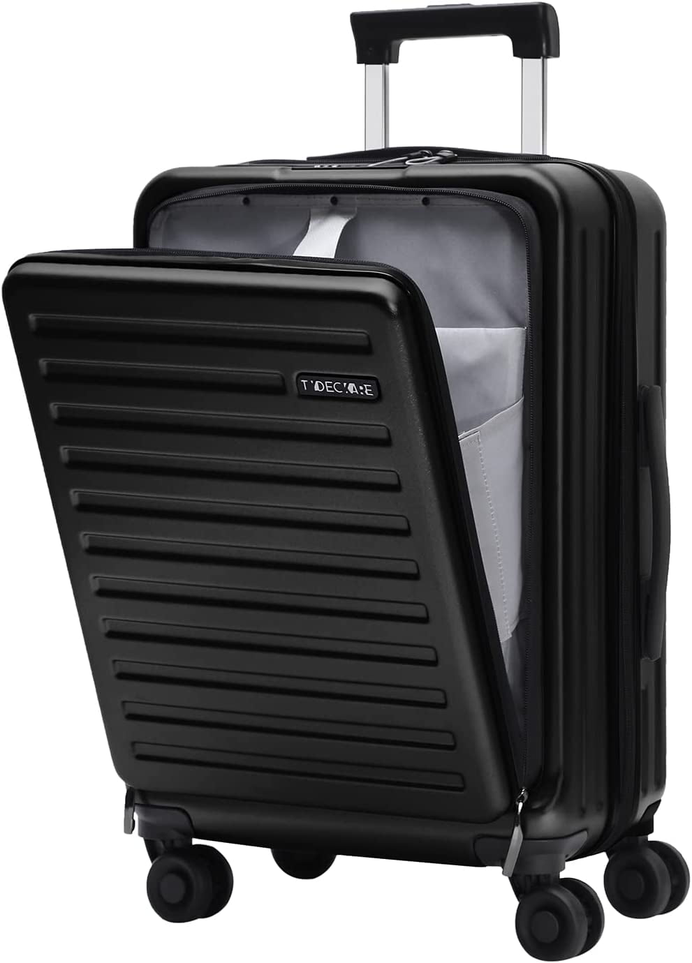 TydeCkare 20 Inch Carrry On Luggage with Front Zipper Pocket, 45L