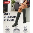 thumbnail image 6 of HUGH UGOLI Knee High Cotton Socks for Kids Girls Boys & Toddlers, Long School Uniform Socks, Soft & Comfortable,Dark Gray, 3-4 Years Old, 4 Pairs, 6 of 7
