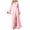 Pink, variant on Women's Sheer Mesh Lace Trim Long Robe Flared Bell Sleeve Open Front Nightgown Sleepwear Loungewear Pink 2(XS)