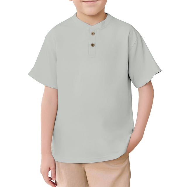 Hauts à Col Rond Unis pour Jeunes Enfants, T-Shirts à Manches Courtes Légers et Décontractés pour l'École et le Jeu