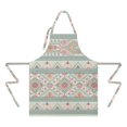 thumbnail image 2 of Orange Purple Diamond Shaped Geometric Boho Apron-Garden Aprons for Women with Pockets-Cotton Linen Waterproof Kitchen Cooking Gardening Aprons Adjustable for Kitchen,Cooking,BBQ and Salon 33x27 Inch, 2 of 7