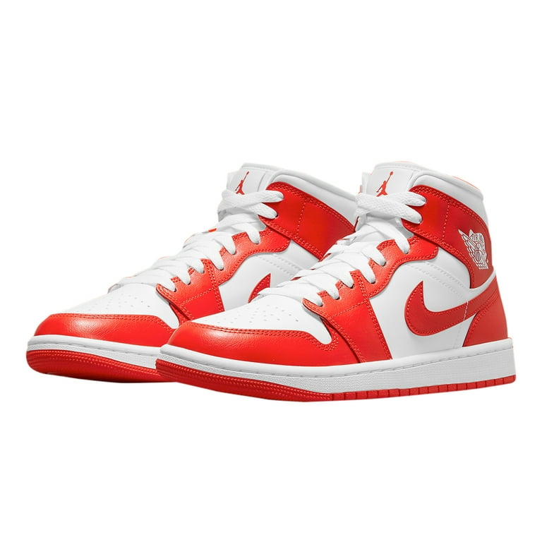 Air Jordan Women's Mid Top Athletic Shoes, White/Habanero Air Jordan Women's Mid Top Athletic Shoes, White/Habanero
