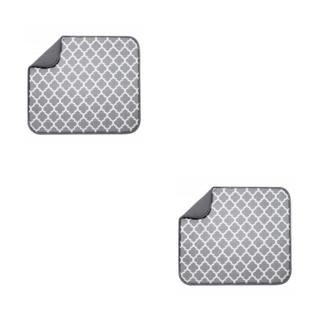 Inteprter Apto para vajilla y cristalería de tela: la alfombrilla escurreplatos protege la encimera de arañazos y rozaduras. Alfombrilla para Gris oscuro METRO 40*30 cm 2Conjunto