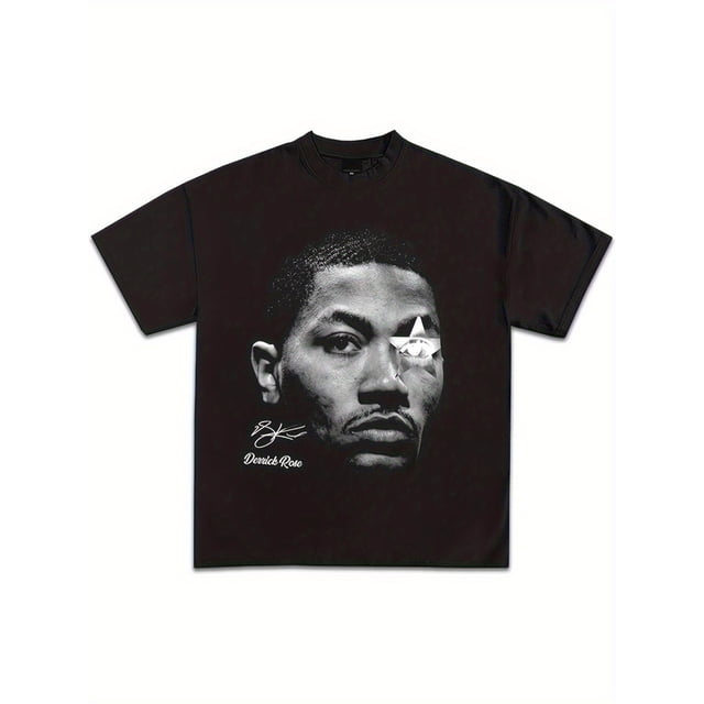 Ball - D Rose All Stars Graphic Tee - Y2K Retro Basketball Rap Design, Unisex Regular Fit Short Sleeve Tee, Basketball T Shirt, Geometric Pattern, Comfortable Fit, Streetwear Fashion, Vintage Style