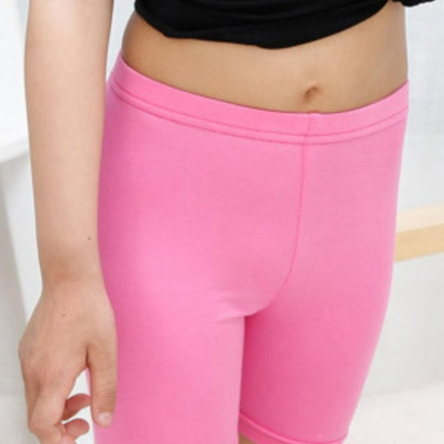 Kids Girls Plain Safety Underpants Soft Comfy Knickers Briefs Short Leggings