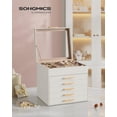 thumbnail image 2 of Joyero SONGMICS Organizador de 6 capas con 5 cajones, color blanco nube, 2 of 7