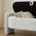 thumbnail image 3 of Ottoman Oval Storage Bench, Multi-Functional 3D Lamb Fleece Fabric End of Bench with Large Storage Space, Long Upholstered Stool for Living Room, Entryway and Bedroom, Gray, 3 of 8