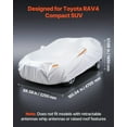 thumbnail image 2 of VEVOR Car Cover, Car Cover Waterproof for Toyota RAV4 Compact SUV, Custom-fit All Weather Sun Rain Wind Frost Dust Snow Protection Full Exterior Covers with Door Zipper and Cotton Lining, Silver, 2 of 9
