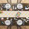 thumbnail image 5 of Hello Easter Table Runner 13x36 Inches Long Eggs Runner for Table Colorful Egg Small Table Runners Washable Dresser Scarf for Kitchen Coffee Dining Seasonal Spring Holiday Party Decor, 5 of 6