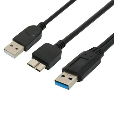 FOR Dual USB 3.0 Type A to Micro-B USB Y Shape High Speed Cable for External s/ /WD/