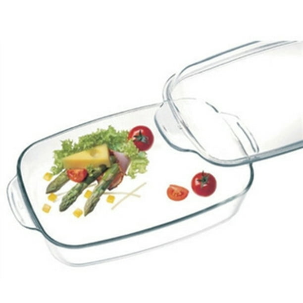 Simax Clear Rectangular Glass Casserole With Lid, Heat, Cold and Shock Proof, Made in Europe