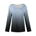 thumbnail image 7 of Arnsht Womens Printed Tops Casual Asymmetrical Neck Long Sleeve Shirts Button Cute Loose Fit Business Dressy Blouses Gray XL, 7 of 7