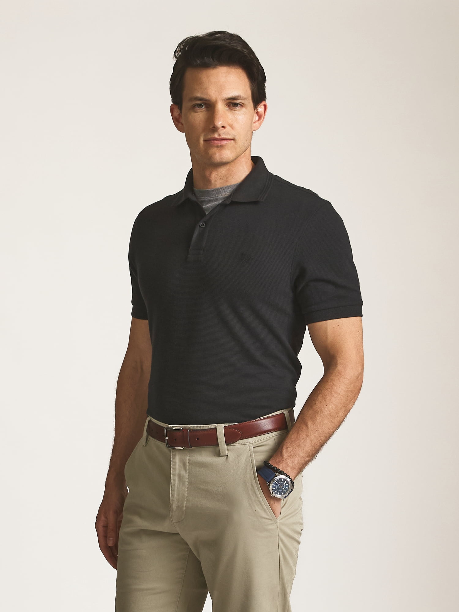 Chaps Men’s and Big Men’s Seacoast Wash Ribbed Knit Polo, Sizes S–3XL