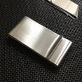 thumbnail image 3 of Billetera delgada de acero inoxidable para hombre, con tres pliegues de metal y clip para billetes., 3 of 6