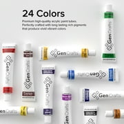 GenCrafts 0.74 oz Multi-Color Semi-Gloss Acrylic Art Paint (24 Pack)