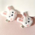 thumbnail image 5 of 2pcs Cute Rabbit Decorative Hair Side Clips Lovely Plush Hair Fringe Clips Trendy Hair Decoration For Women And Girls, 5 of 5