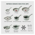 thumbnail image 2 of Cookware Set T-Fal Refresh Ceramic 20 Piece w/ Utensils Moon Gray, 2 of 8
